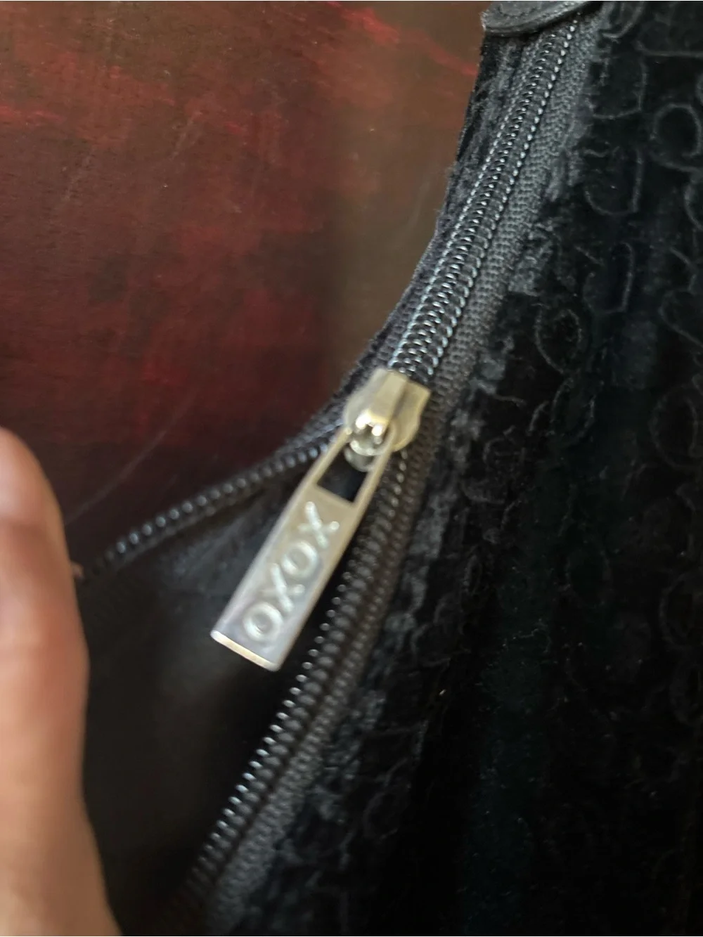 XOXO Black Hobo Bag with Stud Accents velvet feel - vintage Y2K